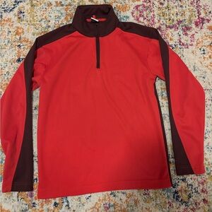 Nike Men's Red and Black Zip-Up Sweater
